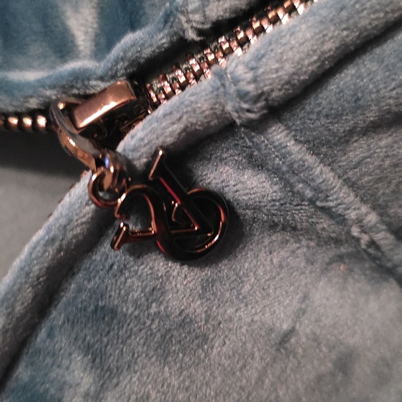 Victoria's Secret Teal Velour Hoodie Size XL - Picture 6 of 7